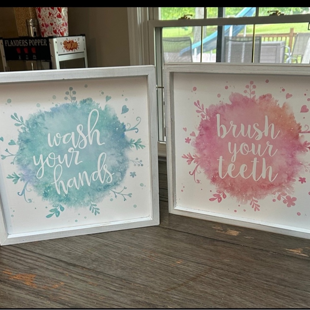 Hobby Lobby Blue and Pink Wall Art Set